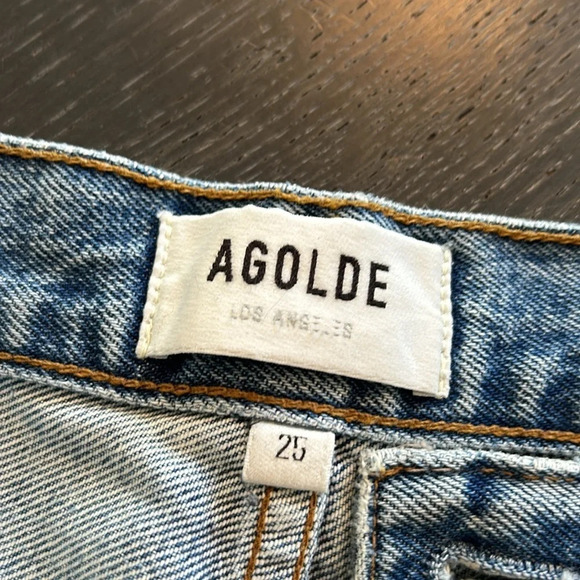 Agolde 90'S Mid Rise Distressed Loose Fit CROPPED in Major - Picture 4 of 12